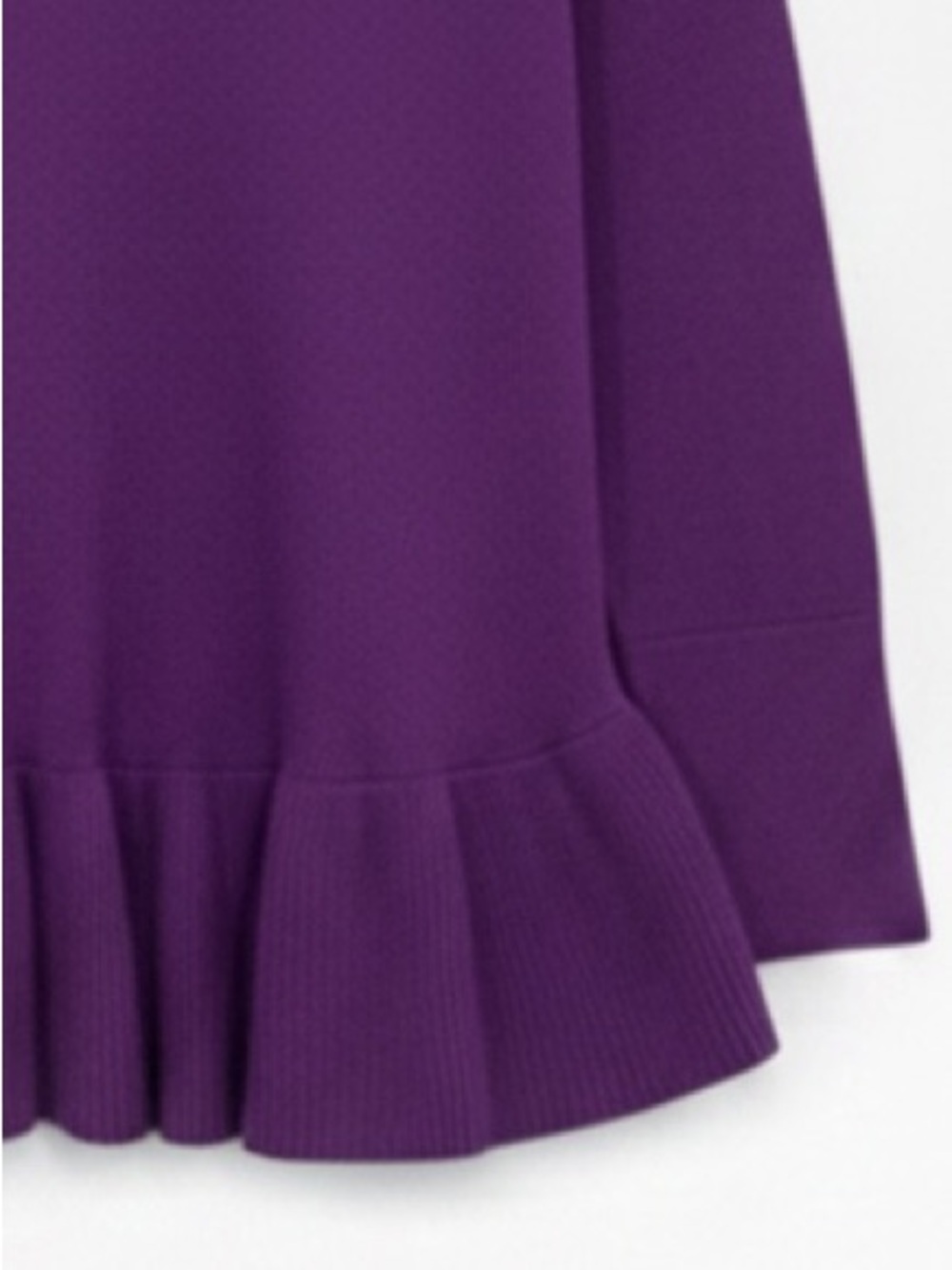 Isaac Mizrahi Purple Ruffle Hem Long Sleeve Sweater Cotton Blend Size XL - Picture 7 of 8